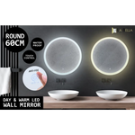2 Set LED Wall Mirror Round Anti-Fog Bathroom 60cm - Home & Garden > Decor > Mirrors