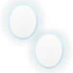 2 Set LED Wall Mirror Round Anti-Fog Bathroom 60cm - Home & Garden > Decor > Mirrors