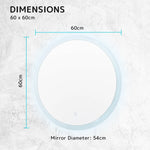 2 Set LED Wall Mirror Round Anti-Fog Bathroom 60cm - Home & Garden > Decor > Mirrors