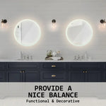 2 Set LED Wall Mirror Round Anti-Fog Bathroom 60cm - Home & Garden > Decor > Mirrors