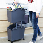 2 Set Stackable Multipurpose Laundry Basket Dark Grey - Home & Garden > Kitchen Bins