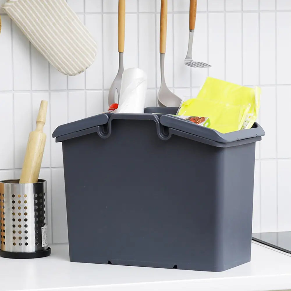 2 Set Stackable Multipurpose Laundry Basket Dark Grey - Home & Garden > Kitchen Bins