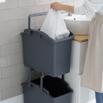 2 Set Stackable Multipurpose Laundry Basket Dark Grey - Home & Garden > Kitchen Bins