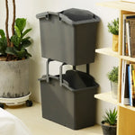 2 Set Stackable Multipurpose Laundry Basket Dark Grey - Home & Garden > Kitchen Bins