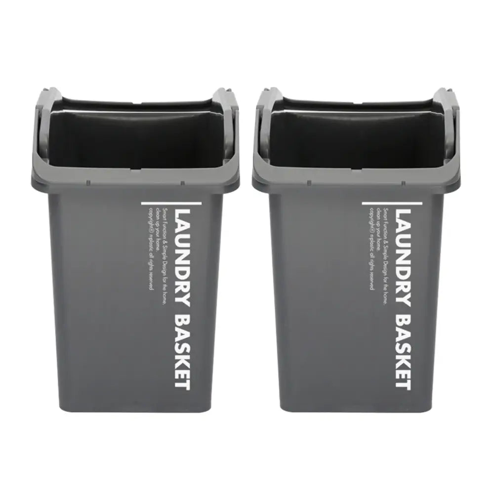 2 Set Stackable Multipurpose Laundry Basket Dark Grey - Home & Garden > Kitchen Bins