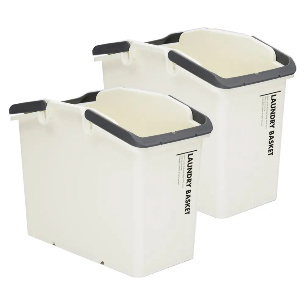 2 Set Stackable Multipurpose Laundry Basket Ivory - Home & Garden > Kitchen Bins
