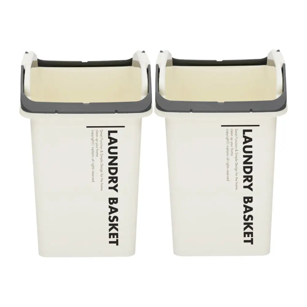2 Set Stackable Multipurpose Laundry Basket Ivory - Home & Garden > Kitchen Bins