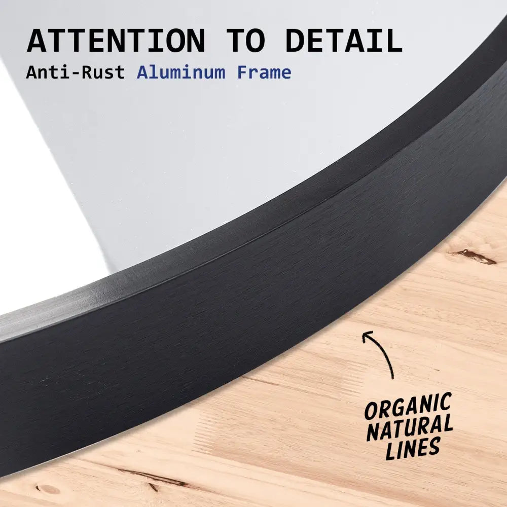 2 Set Wall Mirror Oval Aluminum Frame Bathroom 45x100cm BLACK - Home & Garden > Decor > Mirrors