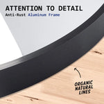 2 Set Wall Mirror Oval Aluminum Frame Bathroom 45x100cm BLACK - Home & Garden > Decor > Mirrors