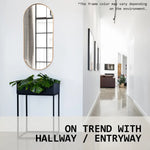 2 Set Wall Mirror Oval Aluminum Frame Bathroom 45x100cm GOLD - Home & Garden > Decor > Mirrors