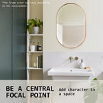 2 Set Wall Mirror Oval Aluminum Frame Bathroom 50x75cm GOLD - Home & Garden > Decor > Mirrors
