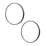 2 Set Wall Mirror Round Aluminum Frame Bathroom 50cm BLACK - Home & Garden > Decor > Mirrors