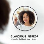 2 Set Wall Mirror Round Aluminum Frame Bathroom 50cm BLACK - Home & Garden > Decor > Mirrors