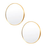 2 Set Wall Mirror Round Aluminum Frame Bathroom 50cm GOLD - Home & Garden > Decor > Mirrors