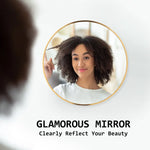 2 Set Wall Mirror Round Aluminum Frame Bathroom 50cm GOLD - Home & Garden > Decor > Mirrors