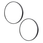 2 Set Wall Mirror Round Aluminum Frame Bathroom 60cm BLACK - Home & Garden > Decor > Mirrors