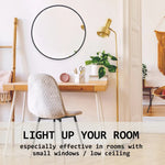 2 Set Wall Mirror Round Aluminum Frame Bathroom 60cm BLACK - Home & Garden > Decor > Mirrors