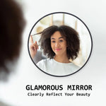 2 Set Wall Mirror Round Aluminum Frame Bathroom 60cm BLACK - Home & Garden > Decor > Mirrors