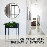 2 Set Wall Mirror Round Aluminum Frame Bathroom 60cm BLACK - Home & Garden > Decor > Mirrors