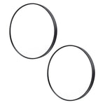 2 Set Wall Mirror Round Aluminum Frame Bathroom 70cm BLACK - Home & Garden > Decor > Mirrors