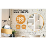 2 Set Wall Mirror Round Aluminum Frame Bathroom 70cm GOLD - Home & Garden > Decor > Mirrors