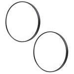 2 Set Wall Mirror Round Aluminum Frame Bathroom 80cm BLACK - Home & Garden > Decor > Mirrors