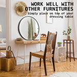 2 Set Wall Mirror Round Aluminum Frame Bathroom 80cm BLACK - Home & Garden > Decor > Mirrors