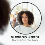 2 Set Wall Mirror Round Aluminum Frame Bathroom 80cm BLACK - Home & Garden > Decor > Mirrors