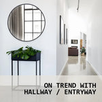 2 Set Wall Mirror Round Aluminum Frame Bathroom 80cm BLACK - Home & Garden > Decor > Mirrors