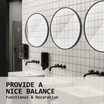 2 Set Wall Mirror Round Aluminum Frame Bathroom 80cm BLACK - Home & Garden > Decor > Mirrors