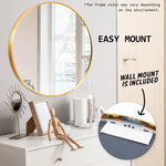 2 Set Wall Mirror Round Aluminum Frame Bathroom 80cm GOLD - Home & Garden > Decor > Mirrors