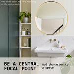 2 Set Wall Mirror Round Aluminum Frame Bathroom 80cm GOLD - Home & Garden > Decor > Mirrors