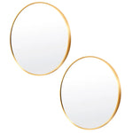 2 Set Wall Mirror Round Aluminum Frame Bathroom 80cm GOLD - Home & Garden > Decor > Mirrors