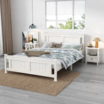 2-tier Bedside Table with Storage Drawer 2 PC Rustic White - Furniture > Bedroom