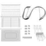 2 Tier Dish Rack with Drain Board for Kitchen Counter and Plated Chrome Dish Dryer Silver 42 x 25,5 x 38 cm - Home &
