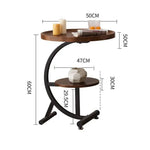 2 Tier End Table Sofa Side End Table Round Nightstand with Sturdy Metal Frame - Furniture > Living Room
