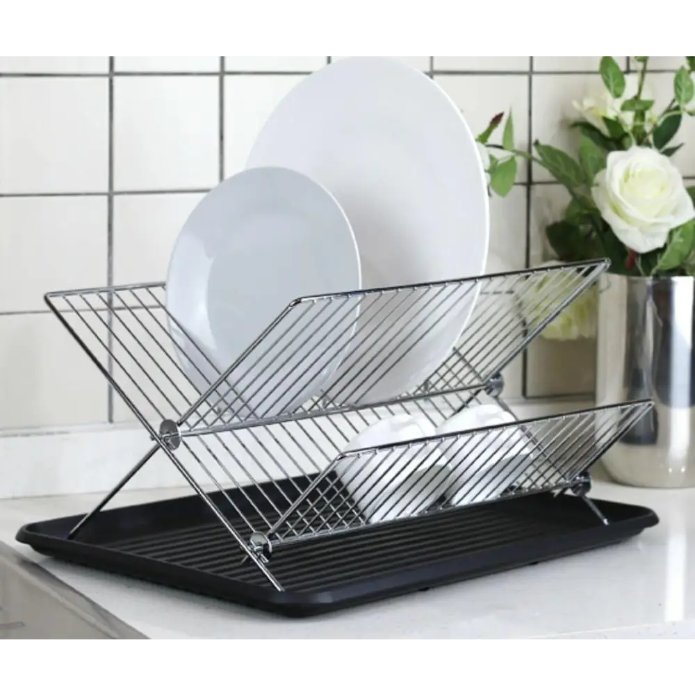 2 Tier Folding Dish Rack - Home & Garden > Storage