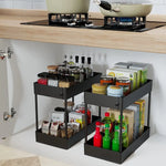2 Tier Multi-Purpose Under Sink Organizer Shelf Storage Rack for Bathroom and Kitchen - Home & Garden > Kitchenware