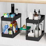 2 Tier Multi-Purpose Under Sink Organizer Shelf Storage Rack for Bathroom and Kitchen - Home & Garden > Kitchenware