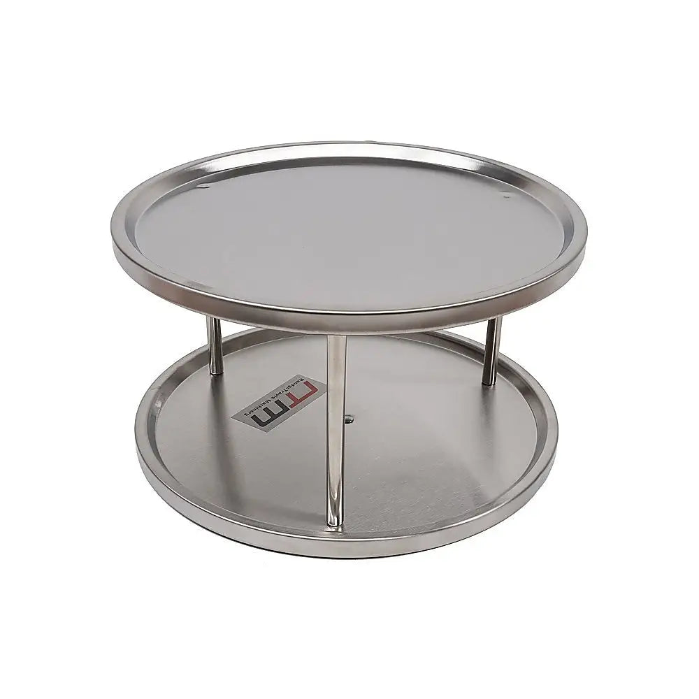 2-Tier Rack Lazy Susan Organiser Steel Kitchen Pantry - Home & Garden > Kitchenware > Kitchen Utensils