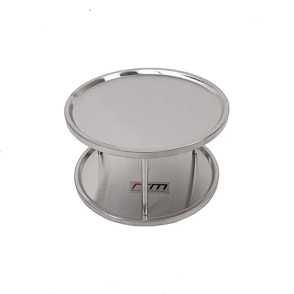 2-Tier Rack Lazy Susan Organiser Steel Kitchen Pantry - Home & Garden > Kitchenware > Kitchen Utensils
