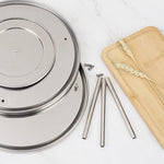 2-Tier Rack Lazy Susan Organiser Steel Kitchen Pantry - Home & Garden > Kitchenware > Kitchen Utensils