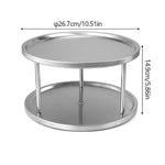 2-Tier Rack Lazy Susan Organiser Steel Kitchen Pantry - Home & Garden > Kitchenware > Kitchen Utensils