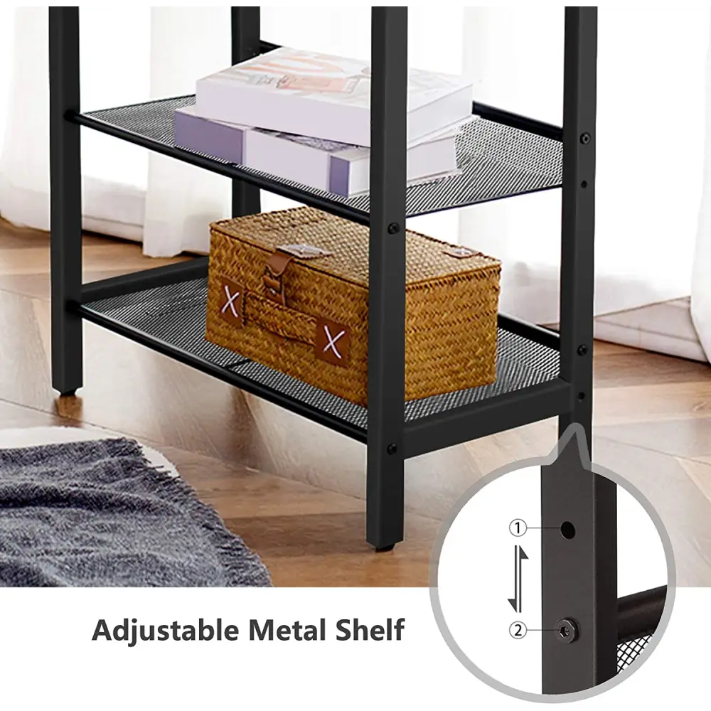 2-Tier Shoe Rack Industrial Shoe Organizer Storage Bench - Furniture > Living Room