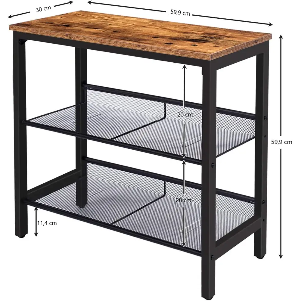 2-Tier Shoe Rack Industrial Shoe Organizer Storage Bench - Furniture > Living Room