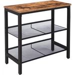 2-Tier Shoe Rack Industrial Shoe Organizer Storage Bench - Furniture > Living Room
