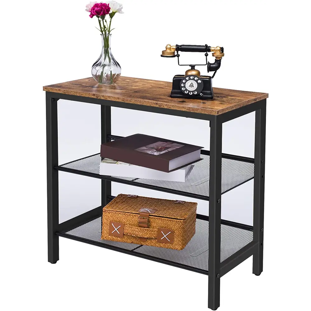 2-Tier Shoe Rack Industrial Shoe Organizer Storage Bench - Furniture > Living Room