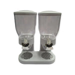2 x 4L Double Cereal Dispenser White - Round Rice Grains Countertop Storage - Home & Garden > Kitchenware