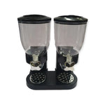 2 x 4L Double Cereal Dispenser Black - Round Rice Grains Countertop Storage - Home & Garden > Kitchenware