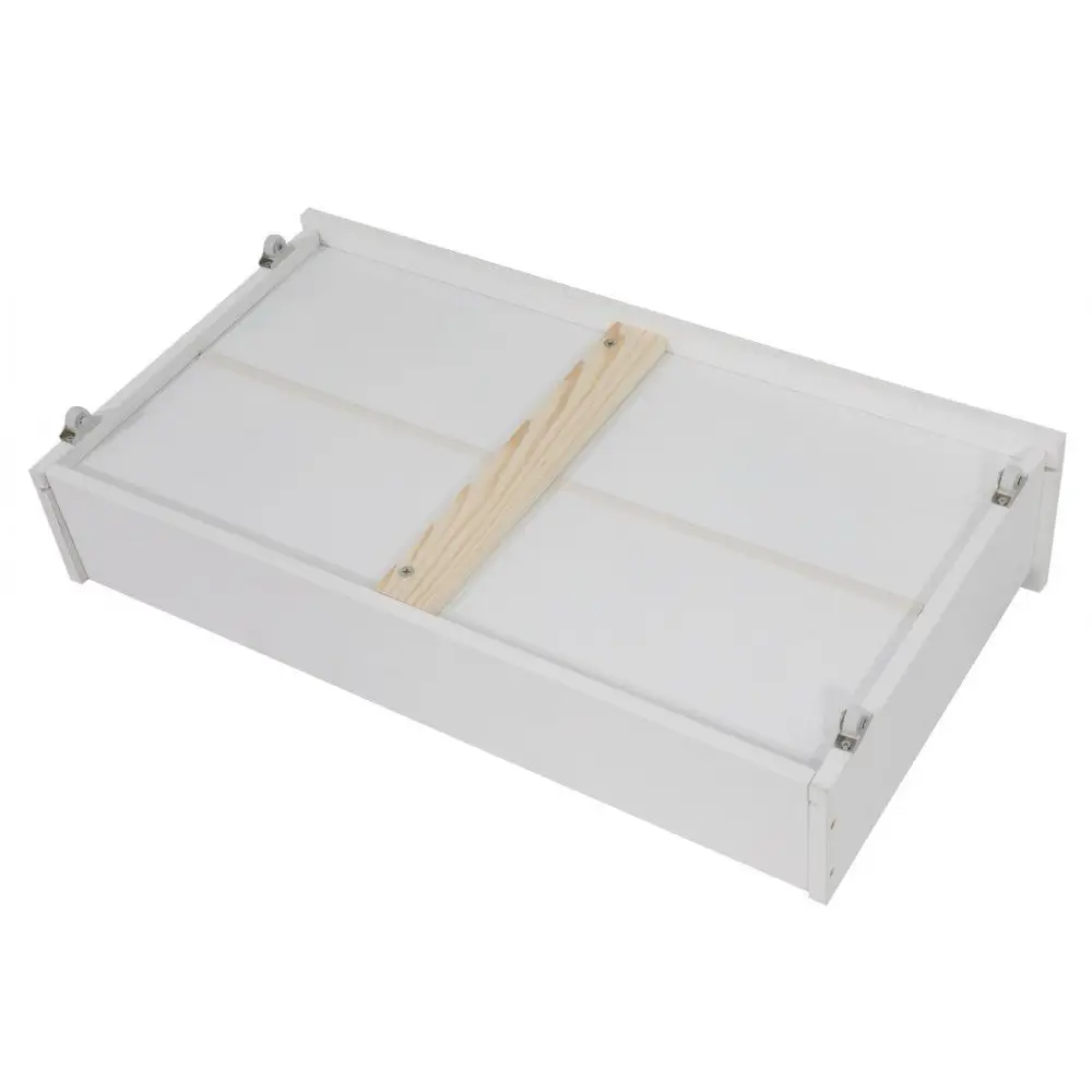 2 x Wooden Bed Frame Storage Trundle Drawers-White - Furniture > Bedroom